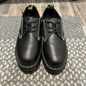 NEW SIZE 8 Dr Martens Audrick White Stitch Leather Platforms